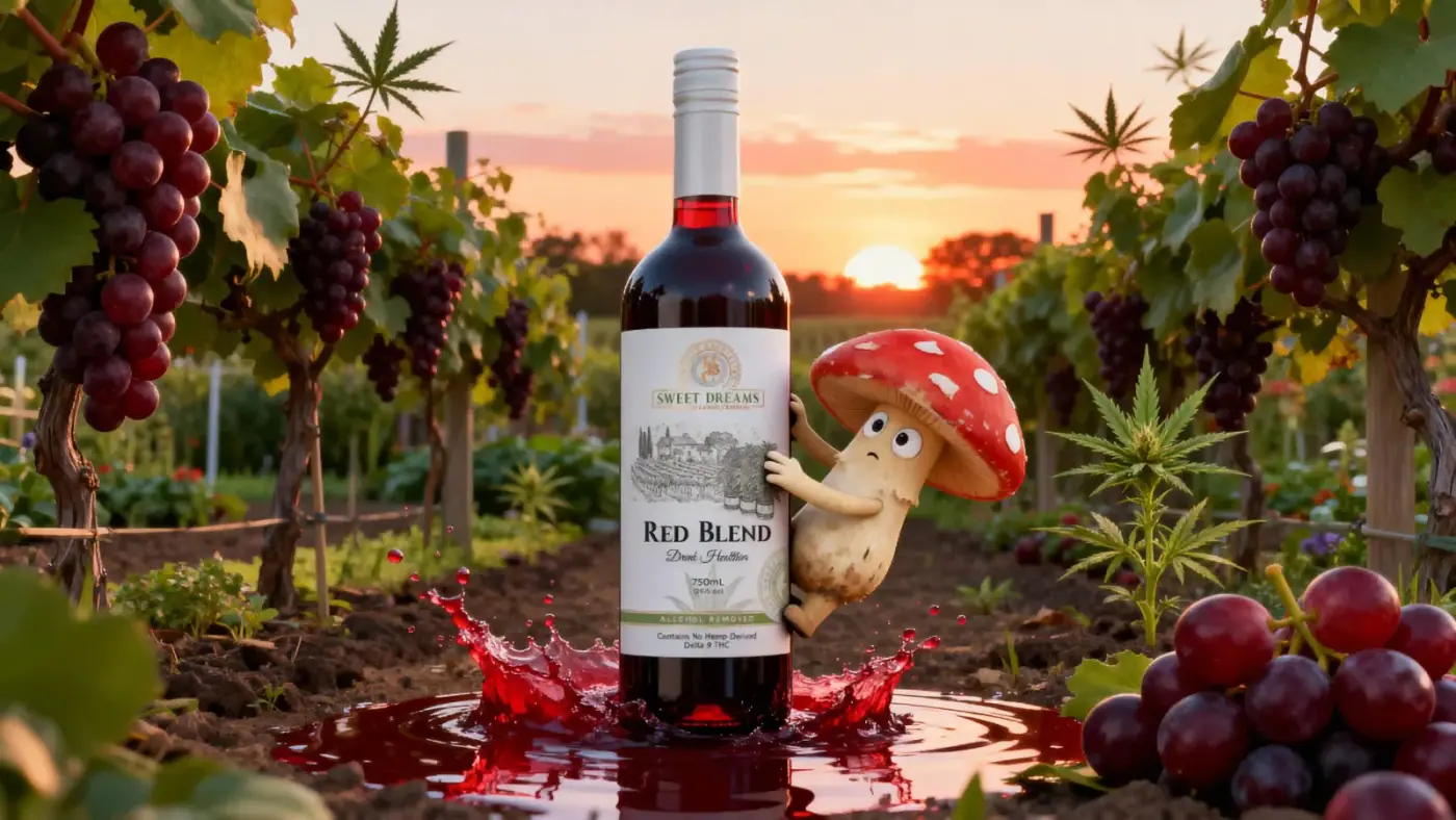 Red Blend Non-Alcoholic Wine with Custom Liquid THC Dosing